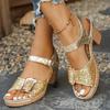 Fashion 2025 New Women Sandals Summer Outdoor Multi-color Fashion Sandals Straight Buckle Strap Anti Slip Open Toe Shoes Women De Mujer