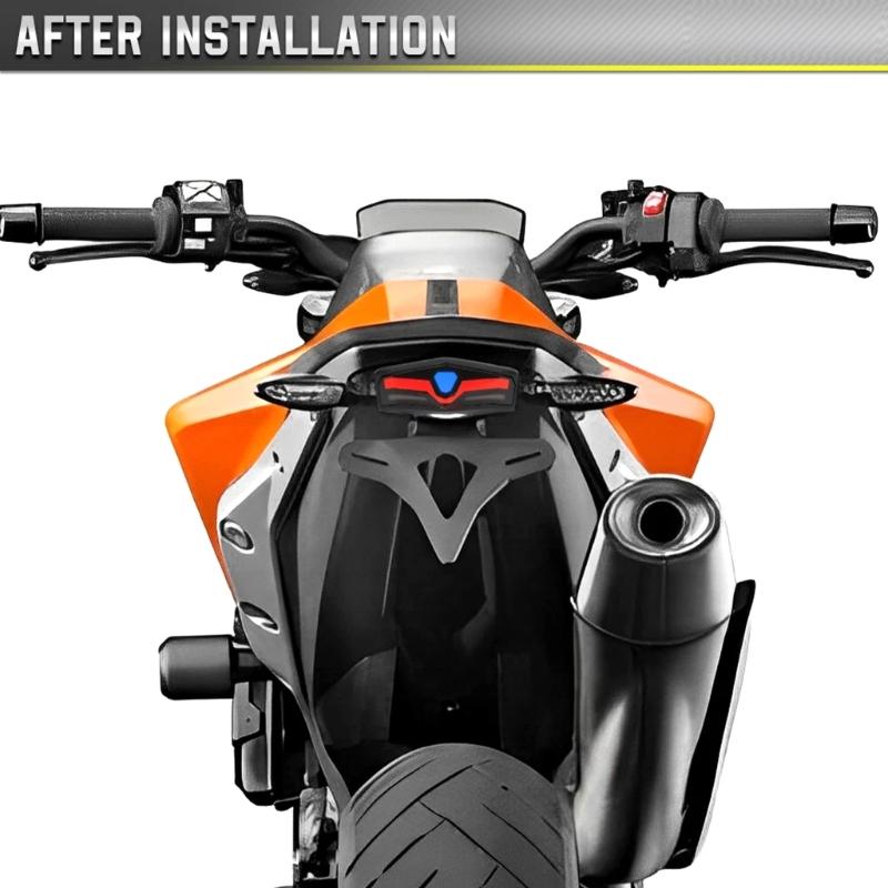 Versatile Motorcycle Tail Light Assembly with LED Turn & License Plate Illumination Motorcycle LED Rear Light set ABS