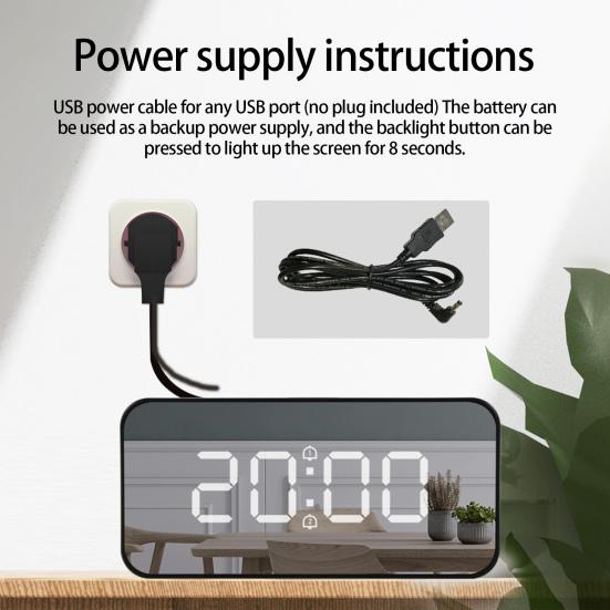 1 sada budíku USB nabíjení časování Time-management Praktický Inteligentní digitální budík na straně postele Napájení do ložnice