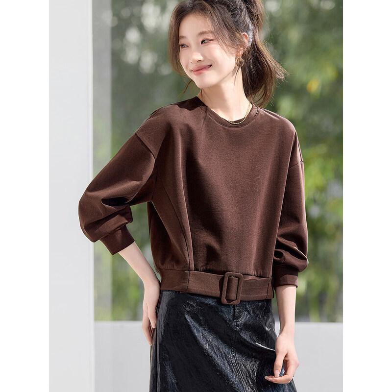 Women s Cropped High-Waist Loose Sweatshirt L