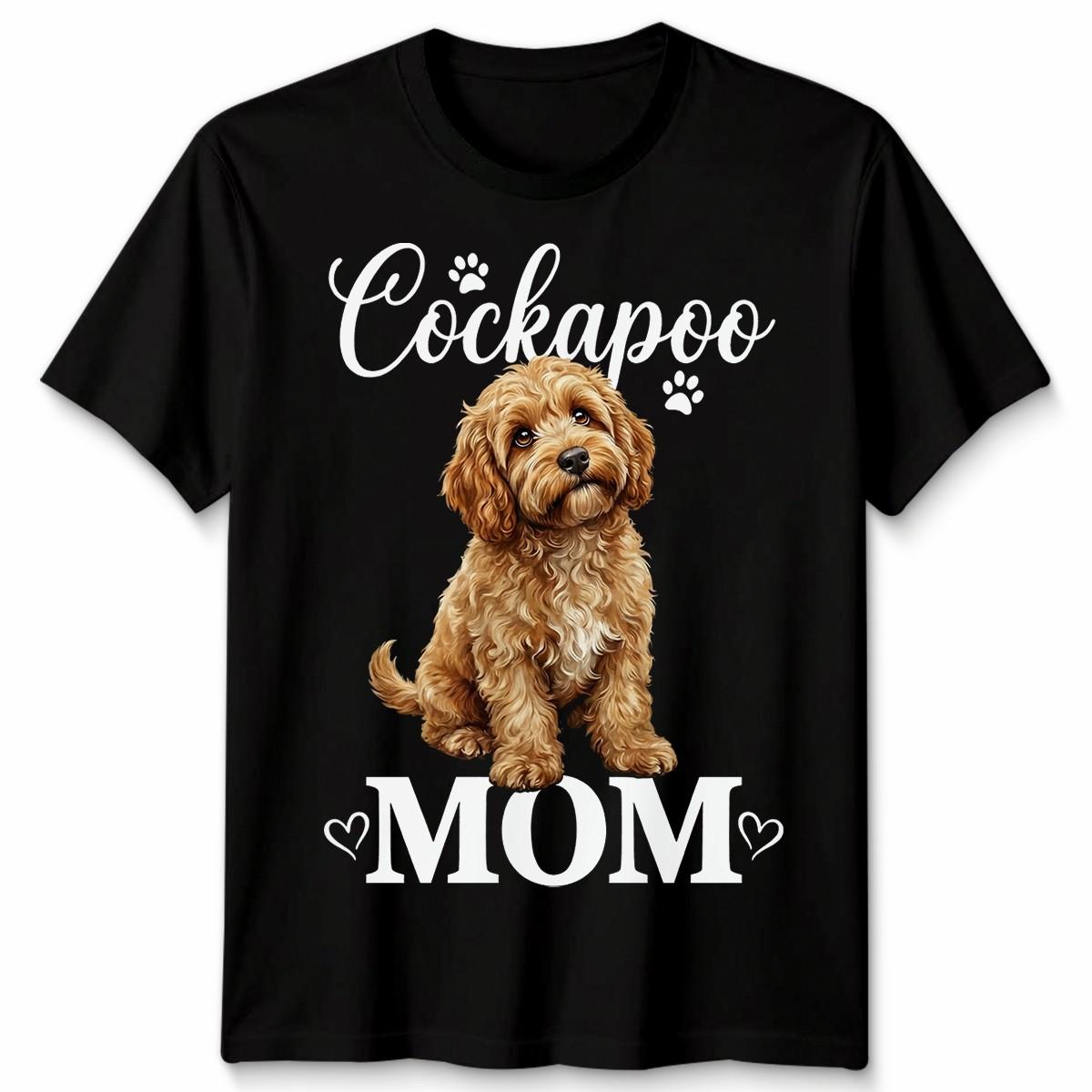 Cockapoo Mom Dog Breeds Animals Mens T-Shirt Womens Tee Graphic Unisex Top S разноцветный