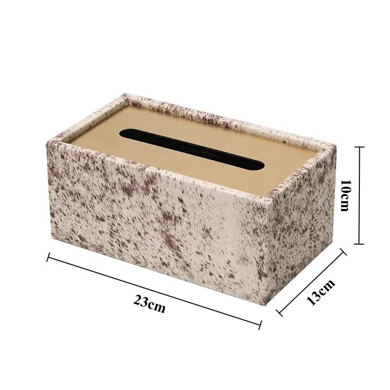 Tragbare Taschentuchboxen Luxuriöse Taschentuchboxen Nordische Ledertextur Taschentuchbox Ästhetisches Wohnzimmer Couchtisch-Dekoration
