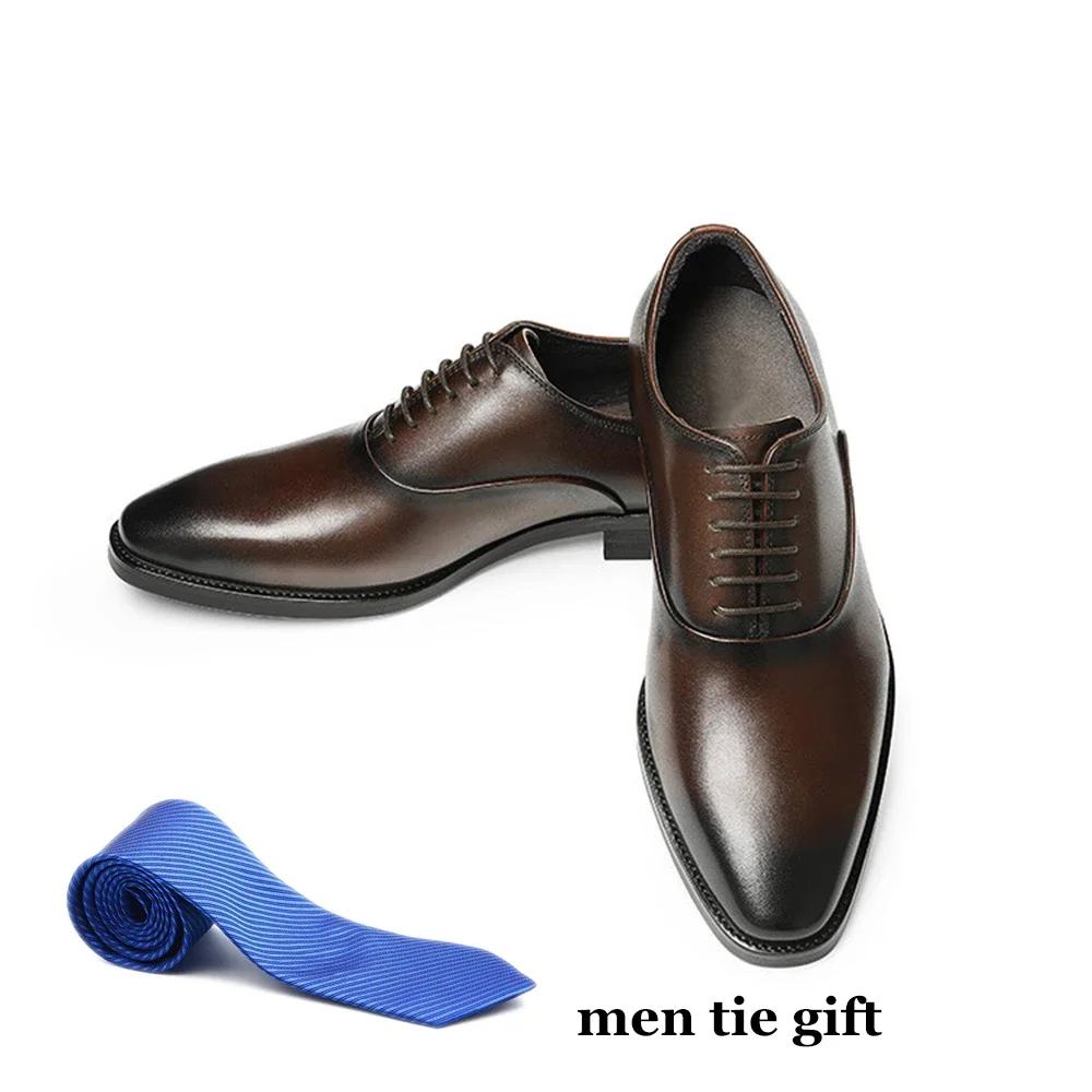 

Italian Classic Mens Oxford Dress Shoes Genuine Leather Lace-up Plain Toe Burgundy Black Business Wedding Formal Shoes for Men 46