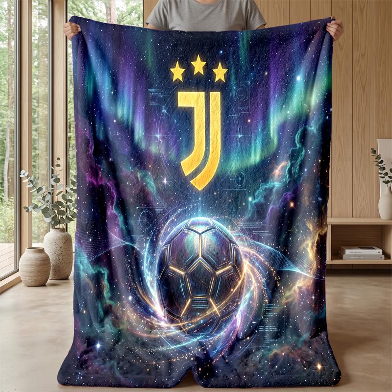 Coperta a tema Juventus FC Morbida coperta in flanella Coperta morbida tipo plaid Coperta accogliente per divano e letto per arredamento domestico