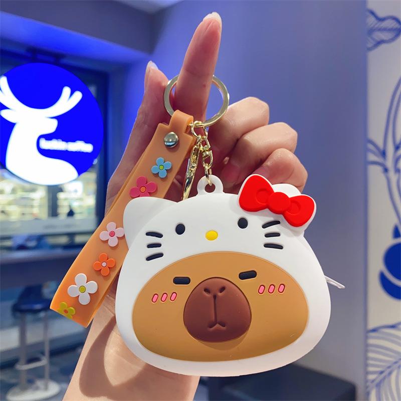 Creative Cartoon Kapibara Capybara Jun Keychain Doll Boys and Girls Cute Bag Pendant Small Gift