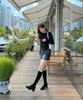 Coreofalchemy Suede Slim Long Boots Black