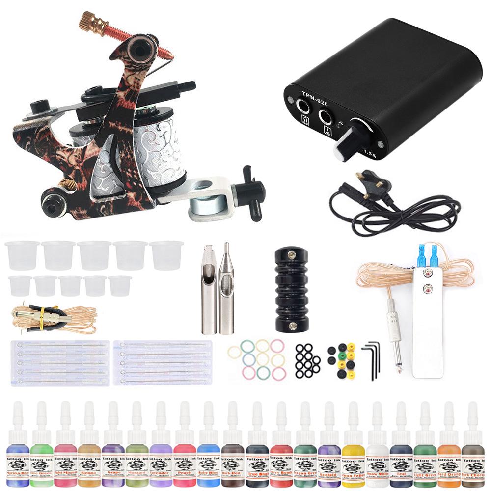 

Oulang 20-Color Tattoo Machine Set with Power Supply and Tools