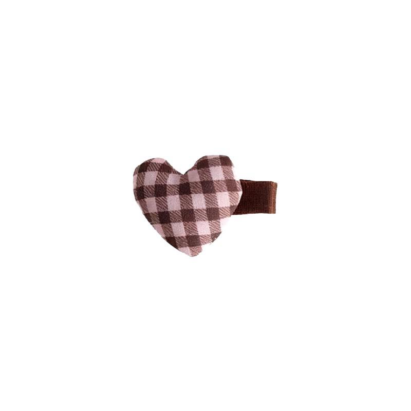 Sweet Pink Plaid Heart Cat Hair Clip - Versatile and Cute for Girls