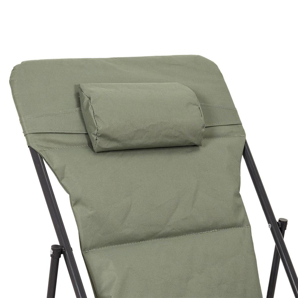 FOLDABLE DECK CHAIR Grue KHAKI adjustable backrest with cushion