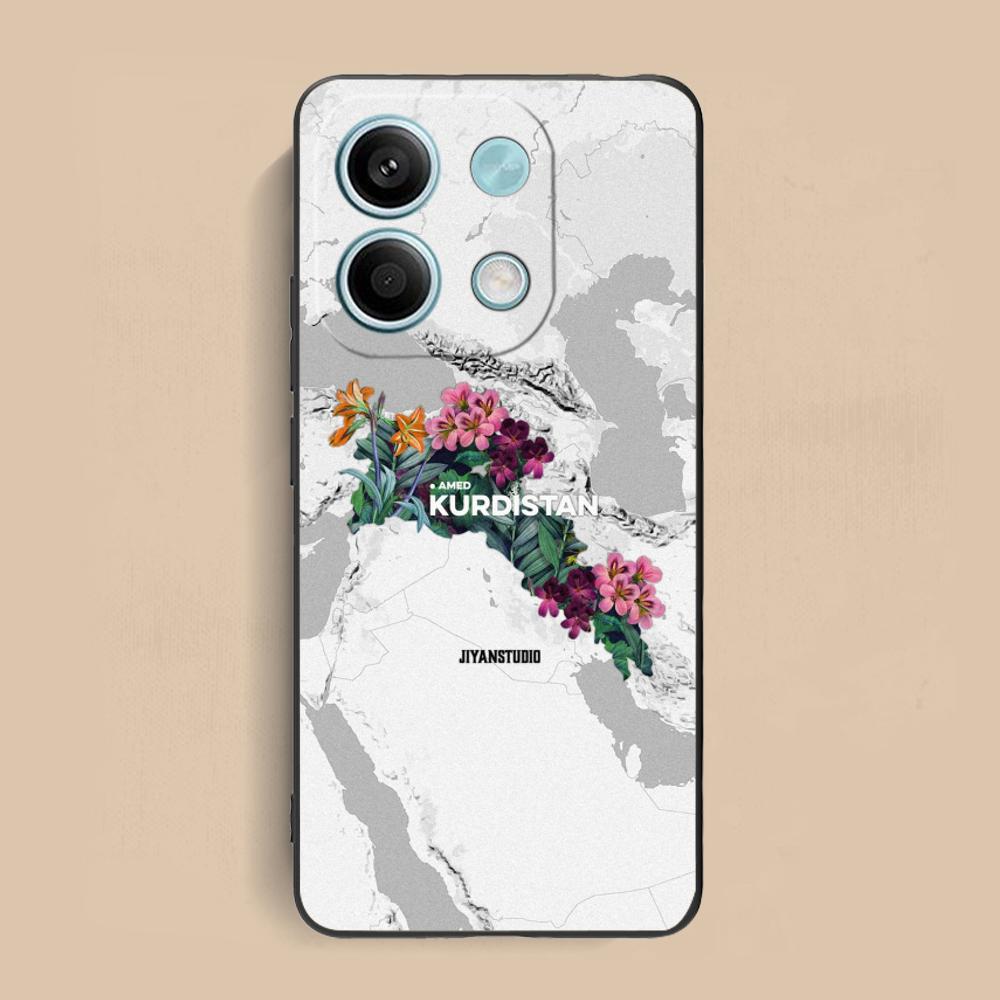 Kurdistan Flag Mobile Cell Phone Case for Xiaomi Redmi Note 14 13 12 11 S Pro Plus 4G 5G Colorful Printing Cover Cover Pretty