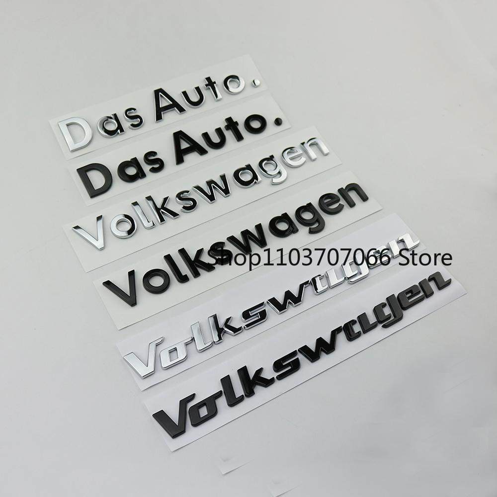 YKPSC1 Styling Mouldings Car Abs 3D Letter Stickers VW Trunk Logo Stickers For Volkswagen Dasauto T-Roc Tiguan Golf Polo ID.3 ID.4 T-Cr