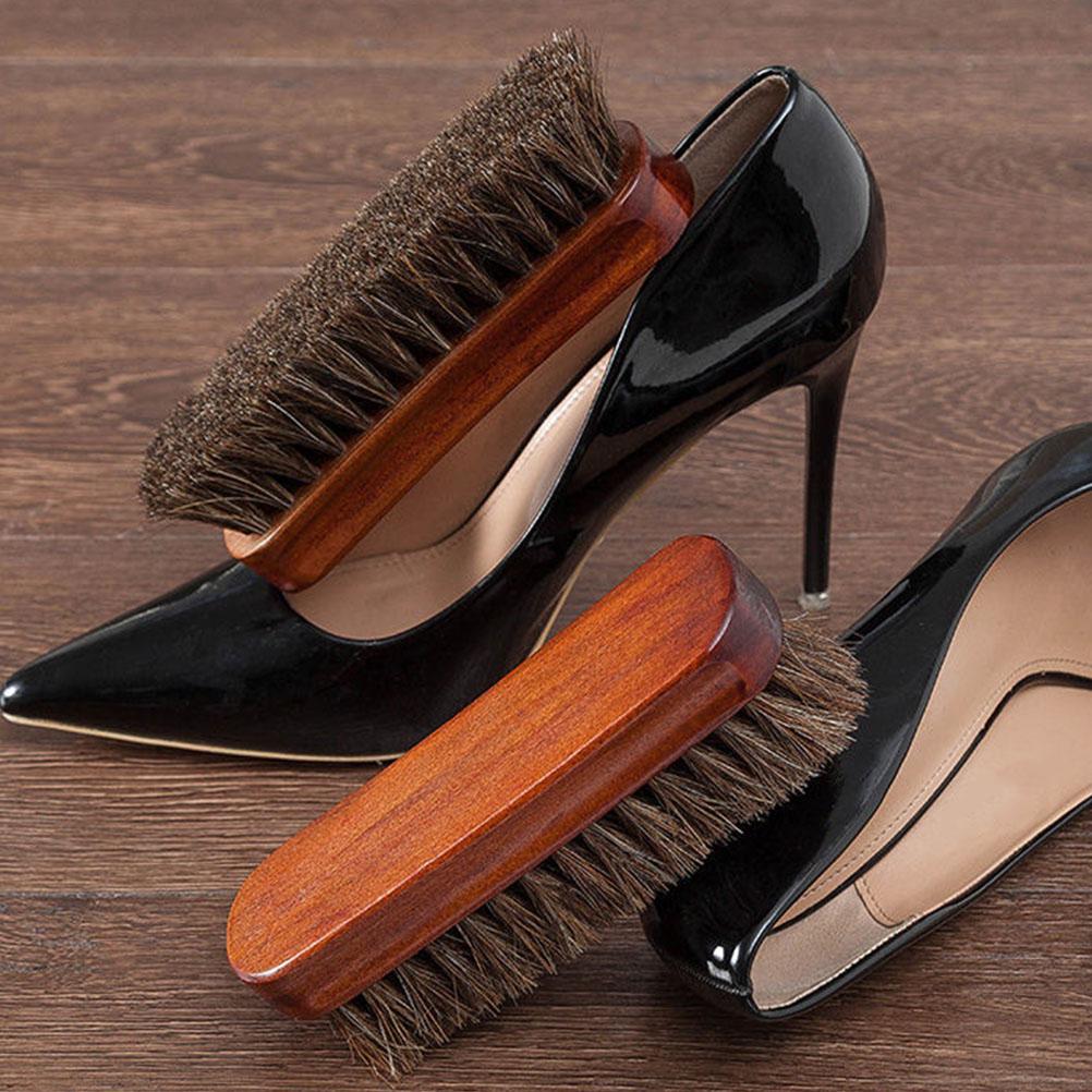 Horse Hair Brush Shoe Cleaner Laundry Horsehair Hats Cleaning Small Wood Kit For