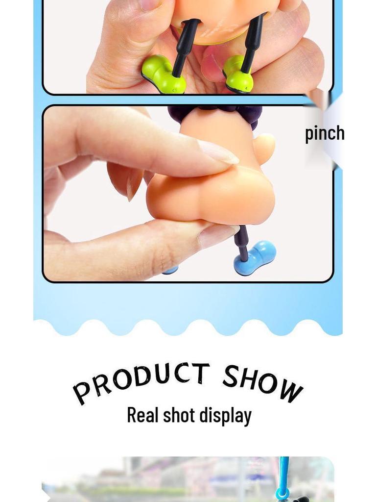 Creative Stress Relief Toy: Blackhead & Beard Plucking Keychain Pendant.