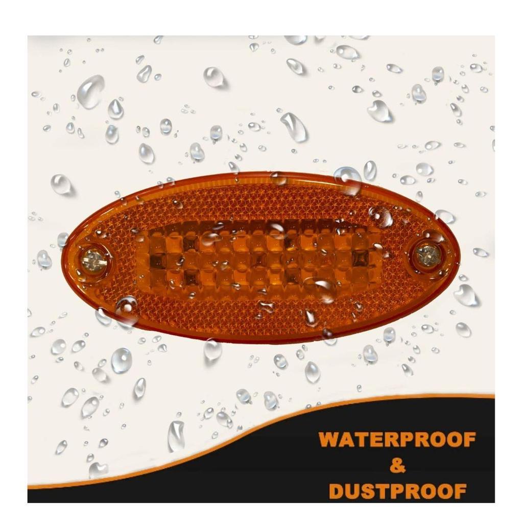 2PCS LED Marker Lights Trailer 24V Waterproof Amber Chicken Lights Cargo Side Marker Clearance Lights – Universal Fit