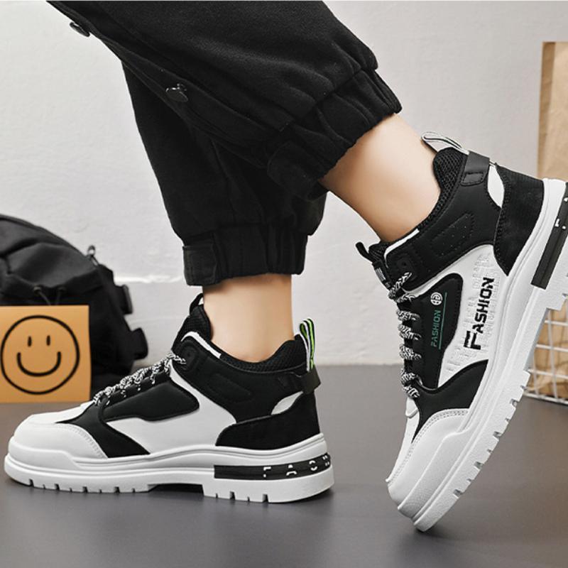 Sneakers for Men Autumn Thick Sole Vulcanized Shoes Outdoor Non-slip Male Hiking Shoe Breathable High-top Ankle Boots Sport Shoe