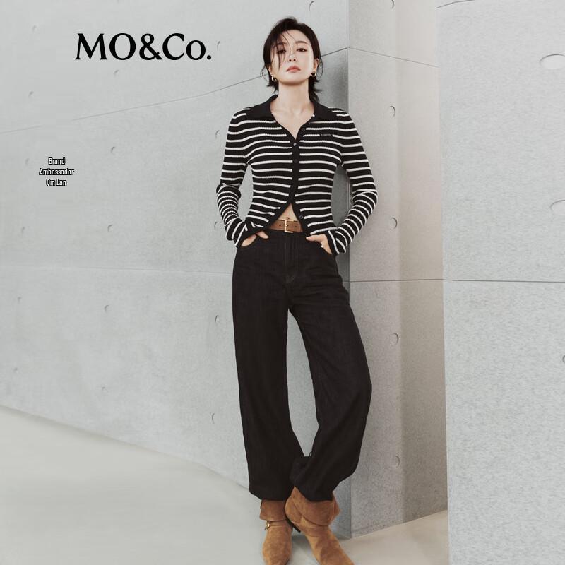 

MO&Co. Striped V-Neck Knitted Cardigan S (160)