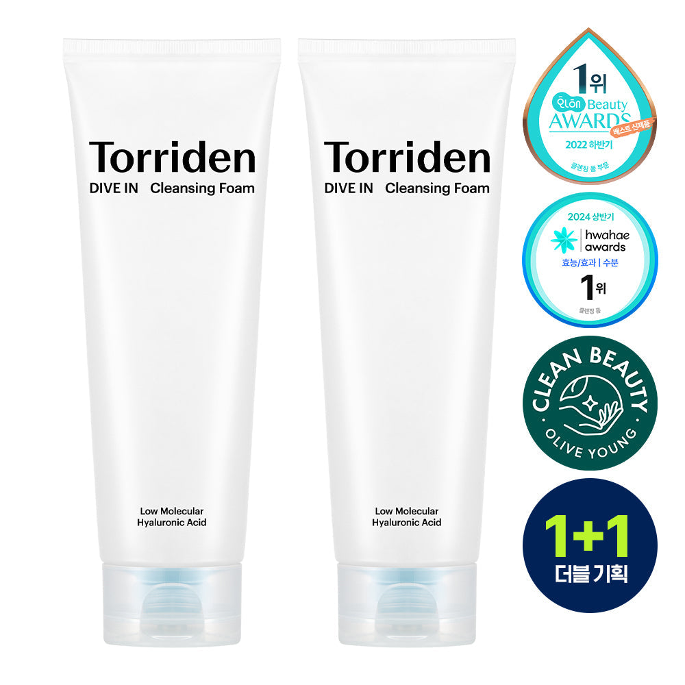 Torriden Dive In Low Molecular Hyaluronic Acid Cleansing Foam 150ml (1+1, 300ml Total)