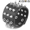 Punk Gothic Metal Cone Studs Rivet Leather Bracelet Wide Cuff Wristband for Men Fashion Jewelry Charm