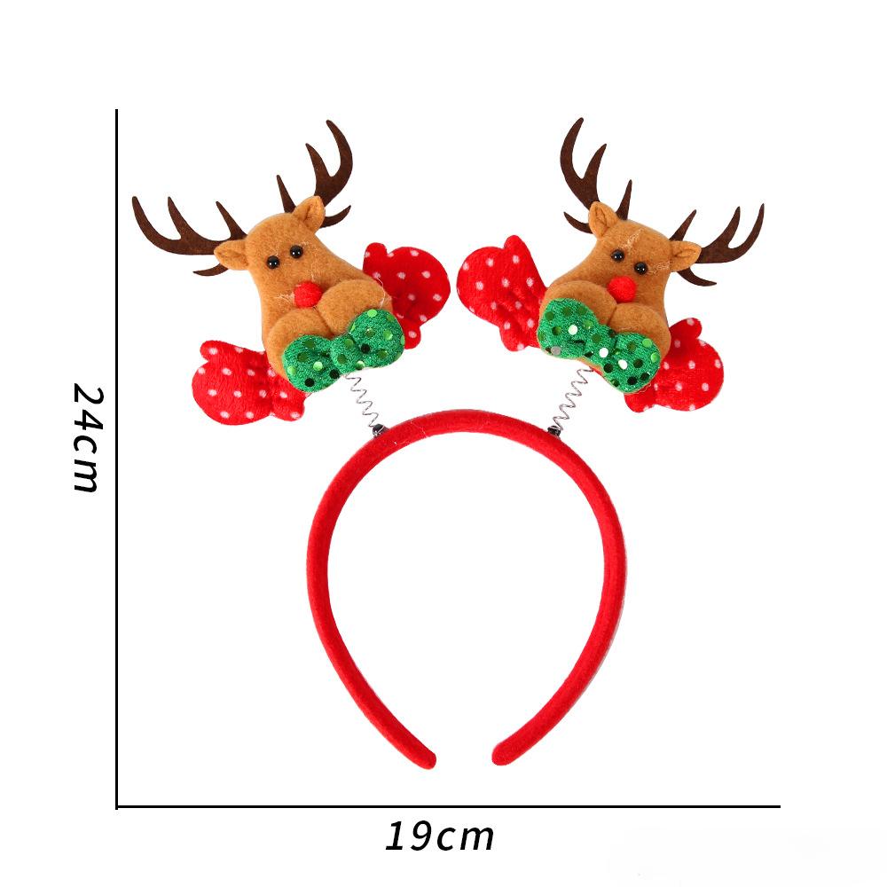 Christmas Festival Dress Headband for Children Adult Elk Antlers Star Santa Claus Birthday Party New Year Headwear Gift for Kids