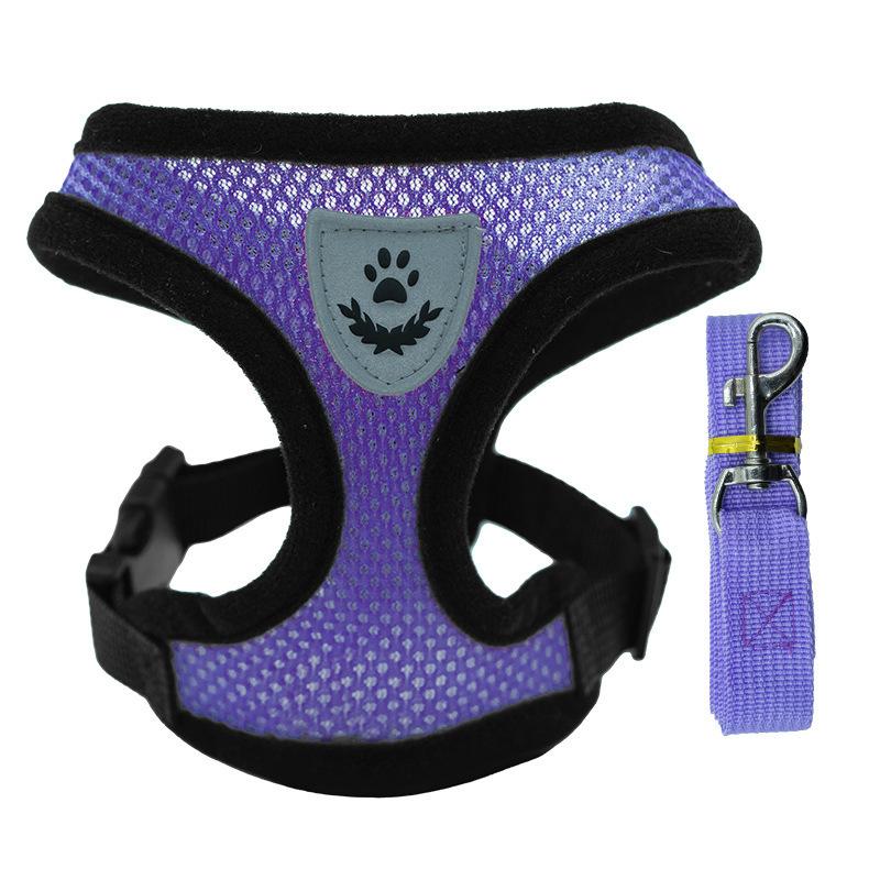 Kattsele Väst Promenadkoppel Koppel För Valphundar Halsband Polyester Justerbar Mesh Hundsele För Små Medelstora Husdjurstillbehör