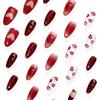 Pack Of 30Pieces False Nail Red Lips Rose Leopard Art Artificial Nail For Parties Dates And Everyday Beauty Decors