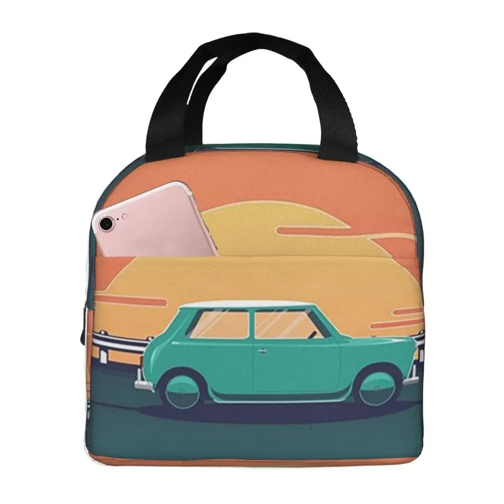 Austin Mini Cooper Insulated Lunch Bag for Women Kids Leakproof Food Boxes Thermal Lunch Box Tote