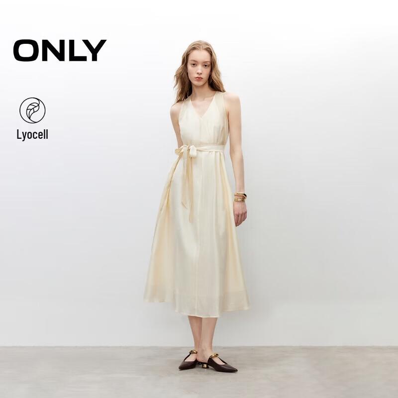 ONLY 2025 Summer Halter V-Neck A-Line Maxi Dress S