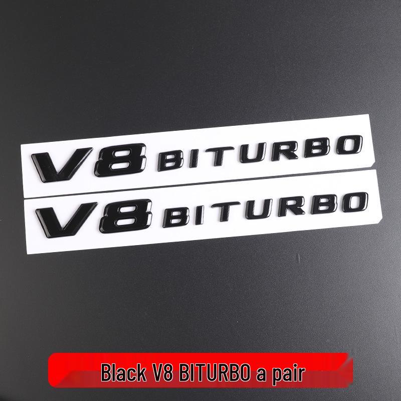 Compatible with Mercedes G63 Rear Emblem & V8 BITURBO AMG Side Sticker.