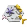 Creative Ocean Animal Shaped Baking Mold Mermaid Fish Tail Seahorse Starfish Gummy Chocolate Cake Decoration Mold Cake Tool