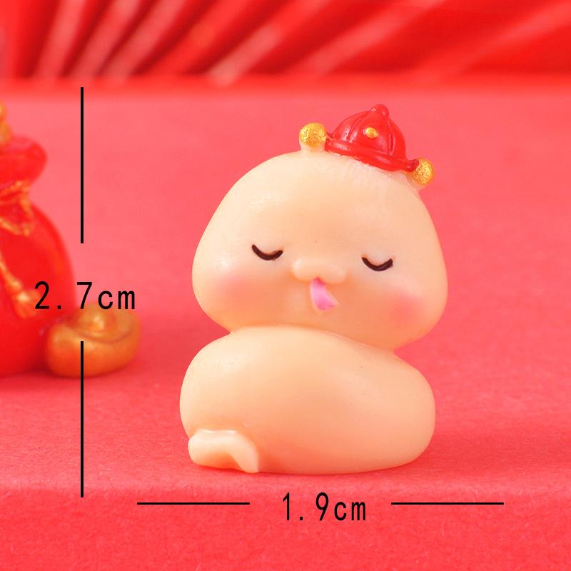 New Year's Wealth-attracting Decorative Item Cartoon Snake Year Small Decorative Item Fuwang Resin Handicraft