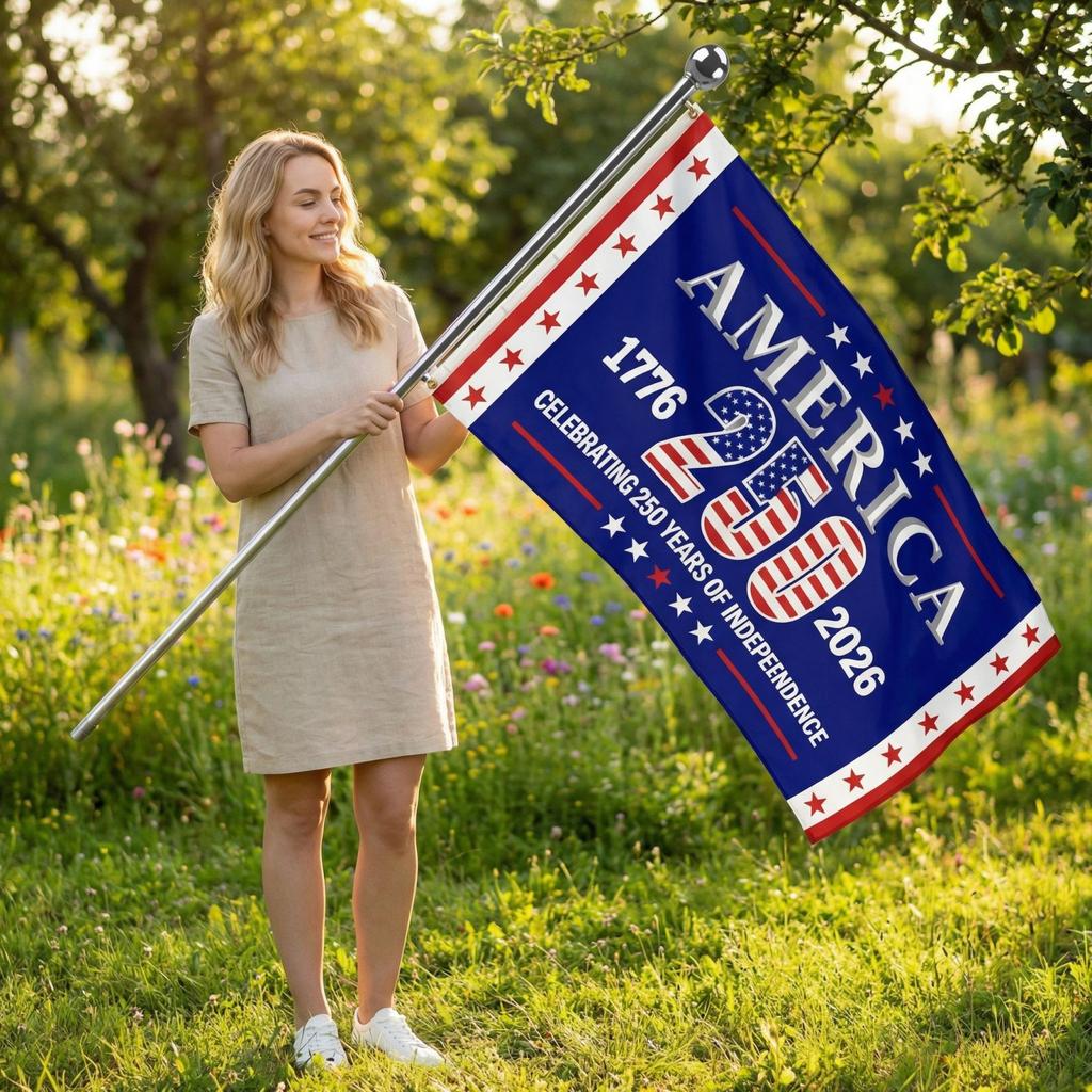 The People 1776-2026 Flag Memorial Day Patriotic 250th Birthday 250 Years United States Indoor Garden Decoration (250 YEARS)