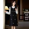 2025 Autumn High-Grade Bead-Studded Bow Knot Two-Piece Dress - Women's Fashionable Skirt, Large Size