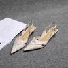 Fashion 2025 Summer Closed Toe Sandals Spring Shoes Clear Heels Large Size Breathable Med Suit Female Beige Girls Fashion Big Pointed
