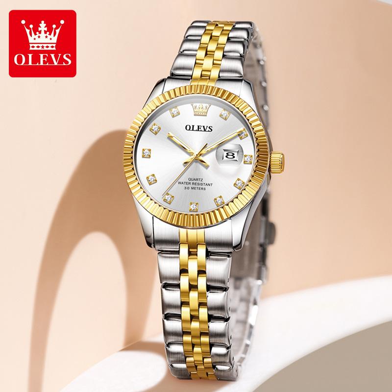 OLEVS Elegant Ladies Watch Luminous Waterproof Date Wristwatch For Woman Quartz Women's Watches