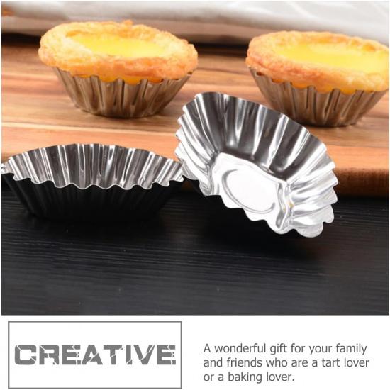

Hemoton 30pcs Tartlet Tins Stainless Steel Egg Tart Moulds Small Tart Pie Pan Tart Tins for Baking Tins Moulds for Tart Shells, Mini Cake, Pudding,