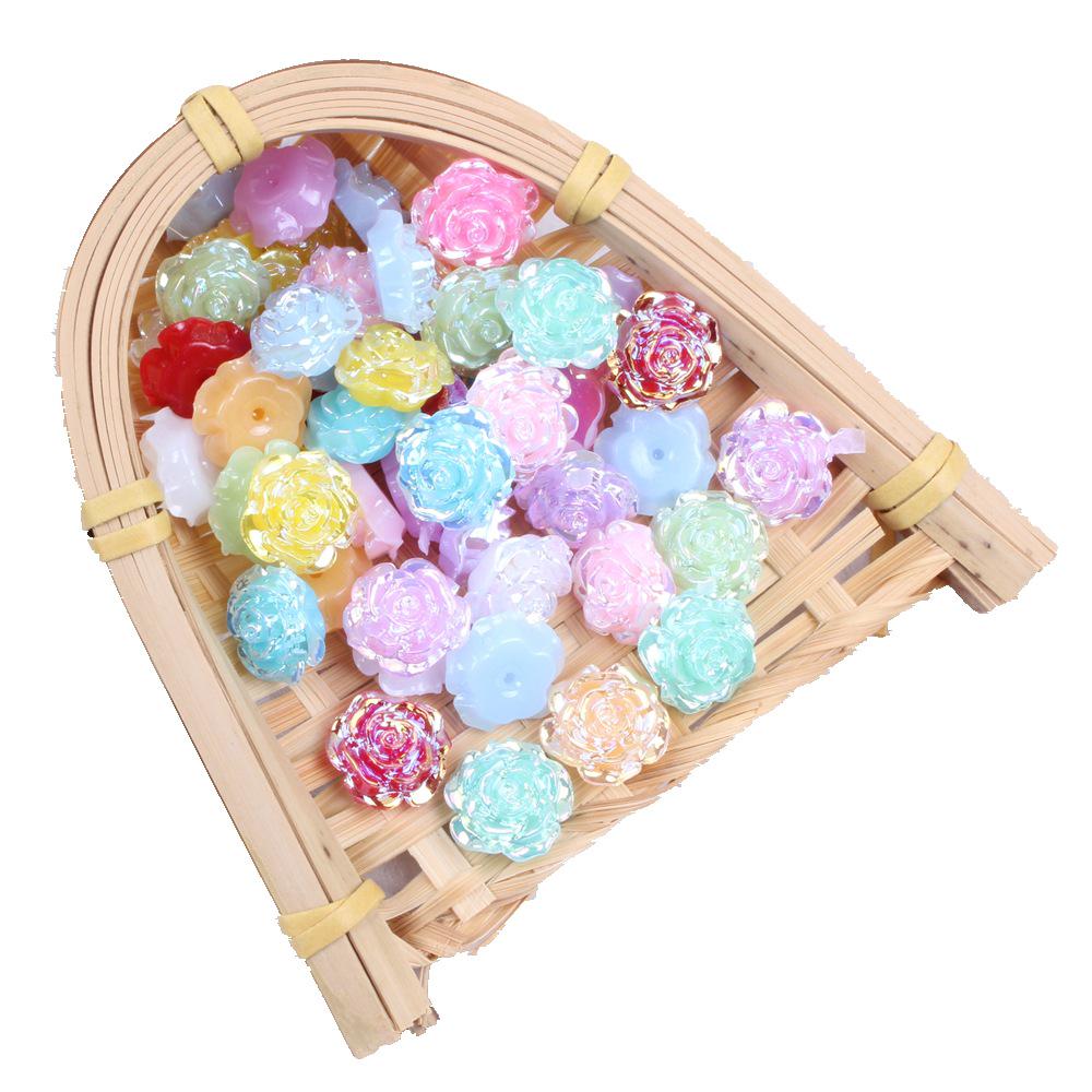 Solid Color Resin Rose Pearl Stickers for DIY Phone & Jewelry Accessories