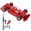 RC Car Assembled Chassis Frame Aluminum Alloy with Wheels for WLtoys 1 28 284131 K969 K979 K989 K999 Red