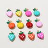 20pcs Enamel Cherry Apple Strawberry Fruit Charms Pendant 11x8mm Stainless Steel DIY Jewelry Making Accessories Supplies