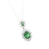 Vintage Colored Jewelry Set Simulation Sapphire Pendant 10 * 12 Stud Earrings 6 * 8 Ring 8 * 10 Three-Piece Jewelry Set