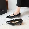 Pointed temperament one-word buckle with Mary Jane shoes women's autumn skirt versatile light mouth single shoes