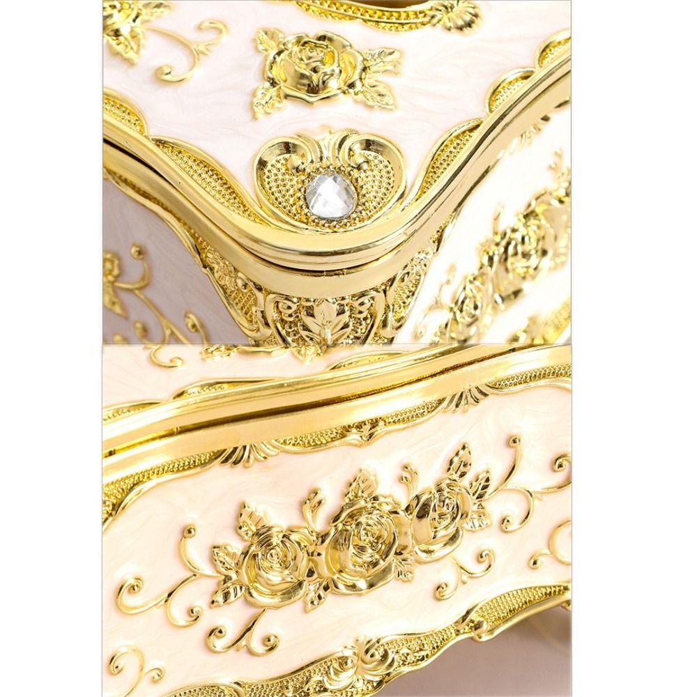 European Style Tissue Box Holder Rose Pattern Tissue Dispenser Paper Storage Box Office