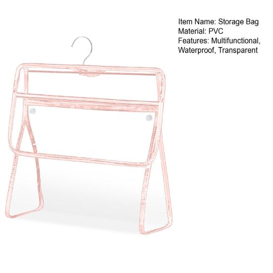 Waterproof Shower Clothes Bag Transparent Bathroom Storage Bag Hanging Storage Pouch with Hook for Mobile Phone Dry Clothes Towel Dorms RVs