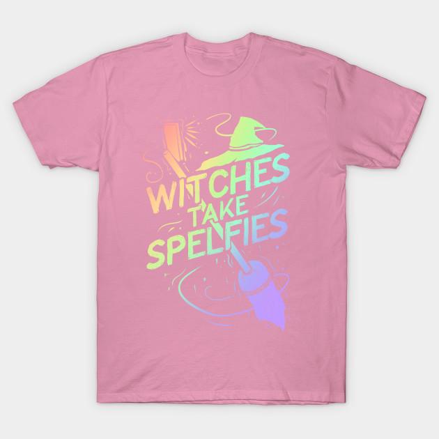 T Shirt Women Witches Take Spelfies Witchcraft T Shirt Harajuku Print Kawaii Tshirt Summer Short Sleeve Female T-Shirt Top Tee