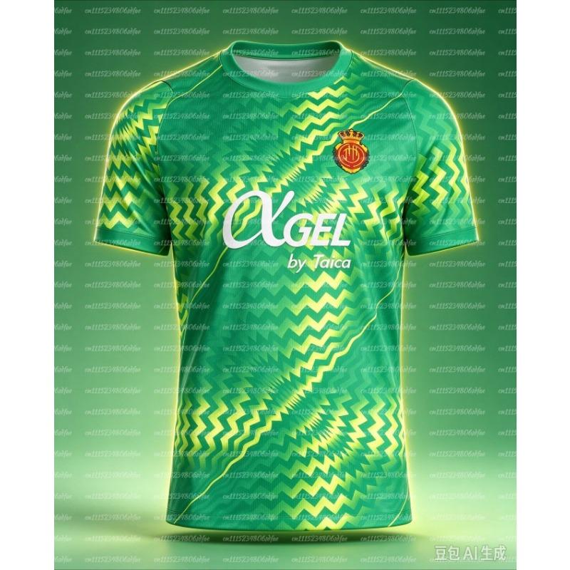 26‑27 Mallorca Football Jersey Shirt, Men Summer New Wave Print Soccer T‑Shirt, Training Breathable Quick Drying Sweatshirt