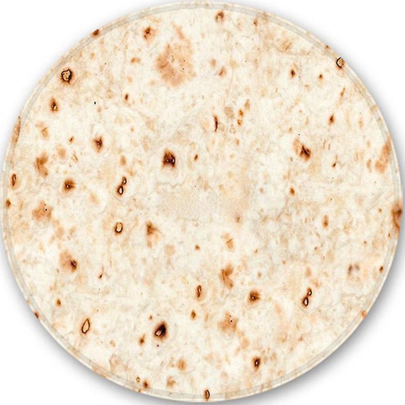 WOSTAR Warm Coral Fleece Tortilla Pizza Blanket Mexican Round Lavash Wool Sofa Plaid Winter Fluffy Plush Large Throw Blankets