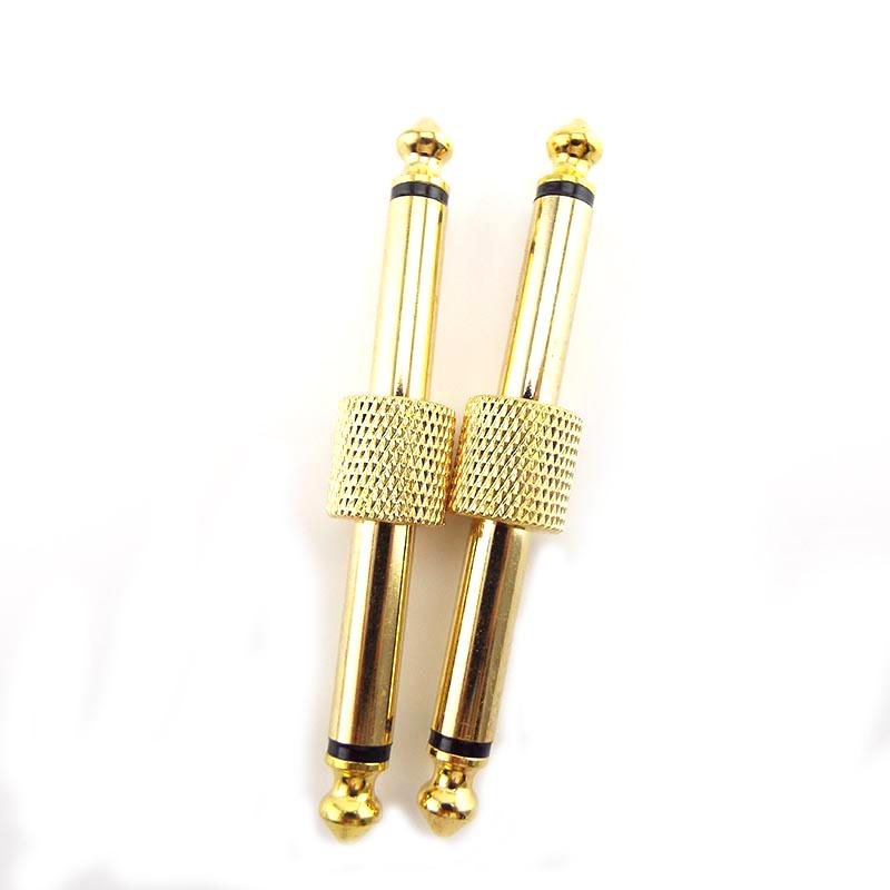 4pcs 6.35mm 6.5mm Mono Audio Adapter Male Jack Plug Plug Connector Guitar Effect Pedals Instrument Convert Patch Adaptor