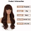 LISI HAIR Female Long Wavy Hair Wig with Bangs Synthetic Heat-resistant Fiber Wig Cosplay Lolita Party Daily Hairpin.