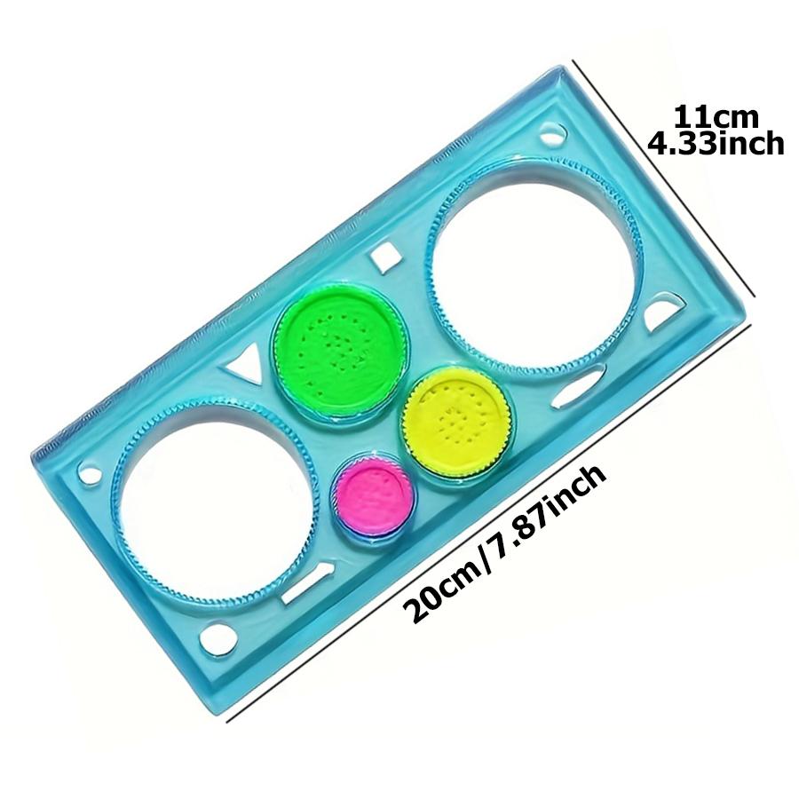 4/8pcs Transparent Spirograph Drawing Rulers (20x11cm) – Rotating Geometric Pattern Templates, Reusable Drafting Tools