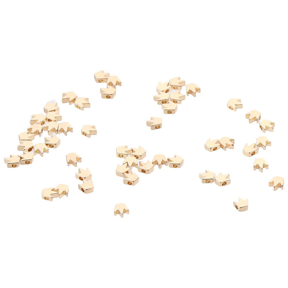 

100Pcs Brass Gold Crown Brass Loose Beads 5x2.5mm Crown Spacer Bead Girls