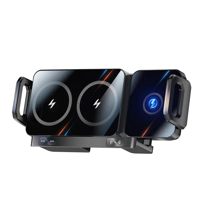 

Автоматическое беспроводное автомобильное зарядное устройство с двумя катушками для iPhone Samsung Galaxy Z Fold 4 3 2 Flip 4 3 держатель для телефона автомобильная станция быстрой зарядки